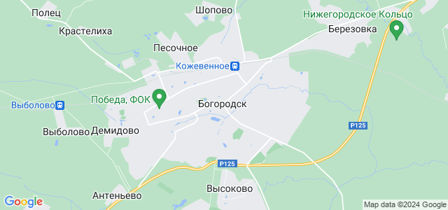 Богородск на карте Нижегородской области. Карта богородска нижегородской