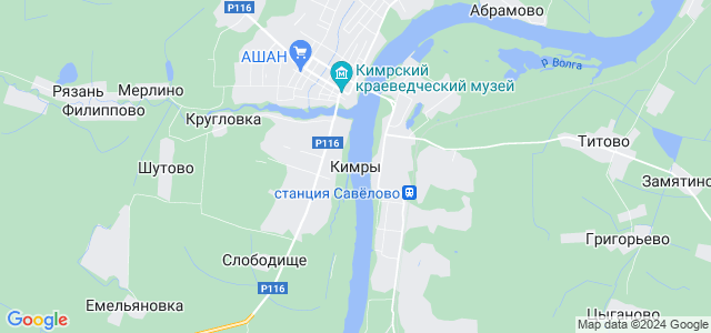Кимры Тверская область на карте.